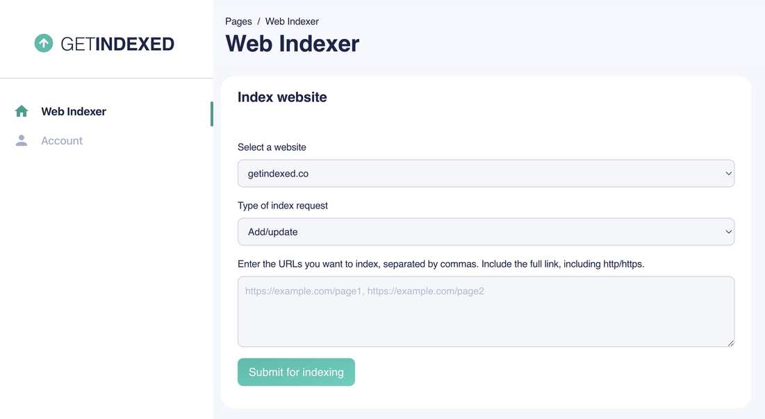 GetIndexed select website