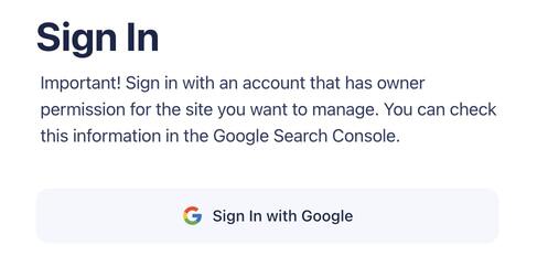 GetIndexed sign-in page